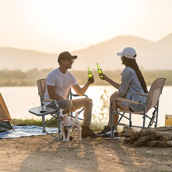 დასაკეცი სკამი CAMPING - ყავისფერი (120კგ)