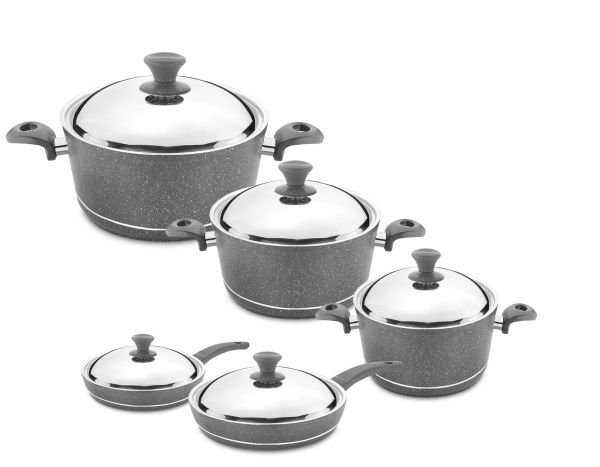 ქვაბების ნაკრები NT10PC GRY SET1