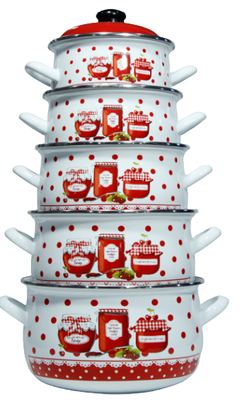 ემალის ქვაბების ნაკრები ARSHIA 16-18-20-22-24სმ 5ც 3945