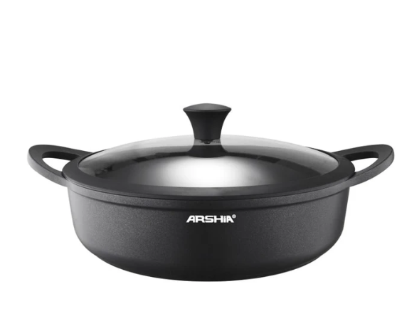 ტაფა-ქვაბი გრანიტის შავი 32სმ თავსახურით CO498-3118 26494 ARSHIA