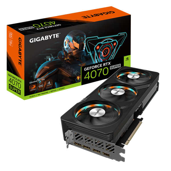 ვიდეო დაფა Gigabyte GeForce RTX4070 SUPER GAMING OC 12G 12GB 192-Bit GDDR6X - GV-N407SGAMING OC-12GD