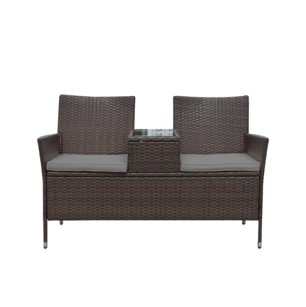 2 ადგილიანი მოწნული ავეჯი ბალიშებითა და მაგიდით FLEXY AJ-SFS044