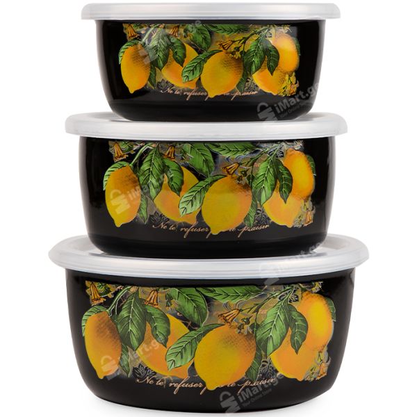 ემალის კონტეინერების ნაკრები ARSHIA 14-16-18სმ 0,85-1,3-2ლტ 3ც 3959