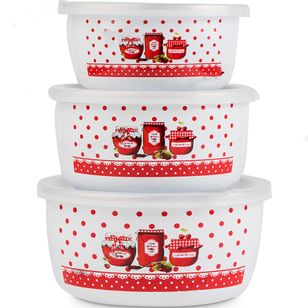 ემალის კონტეინერების ნაკრები ARSHIA 14-16-18სმ 0,85-1,3-2ლტ 3ც 3945