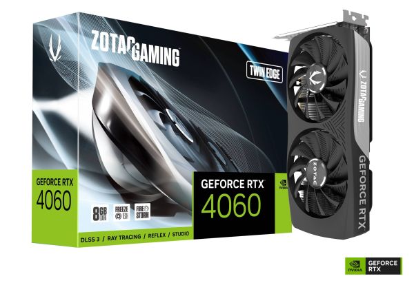ვიდეო დაფა ZOTAC GeForce RTX4060 Twin Edge 8GB 128-Bit GDDR6 - ZT-D40600E-10M